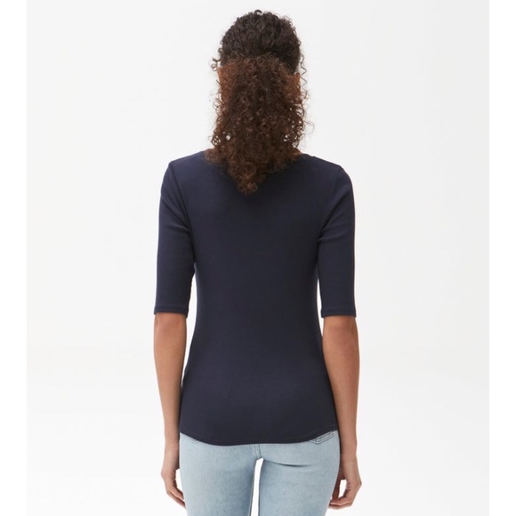 MICHAEL STARS 'Audrey' Split Neck Tee in Admiral - Picture 3 of 7